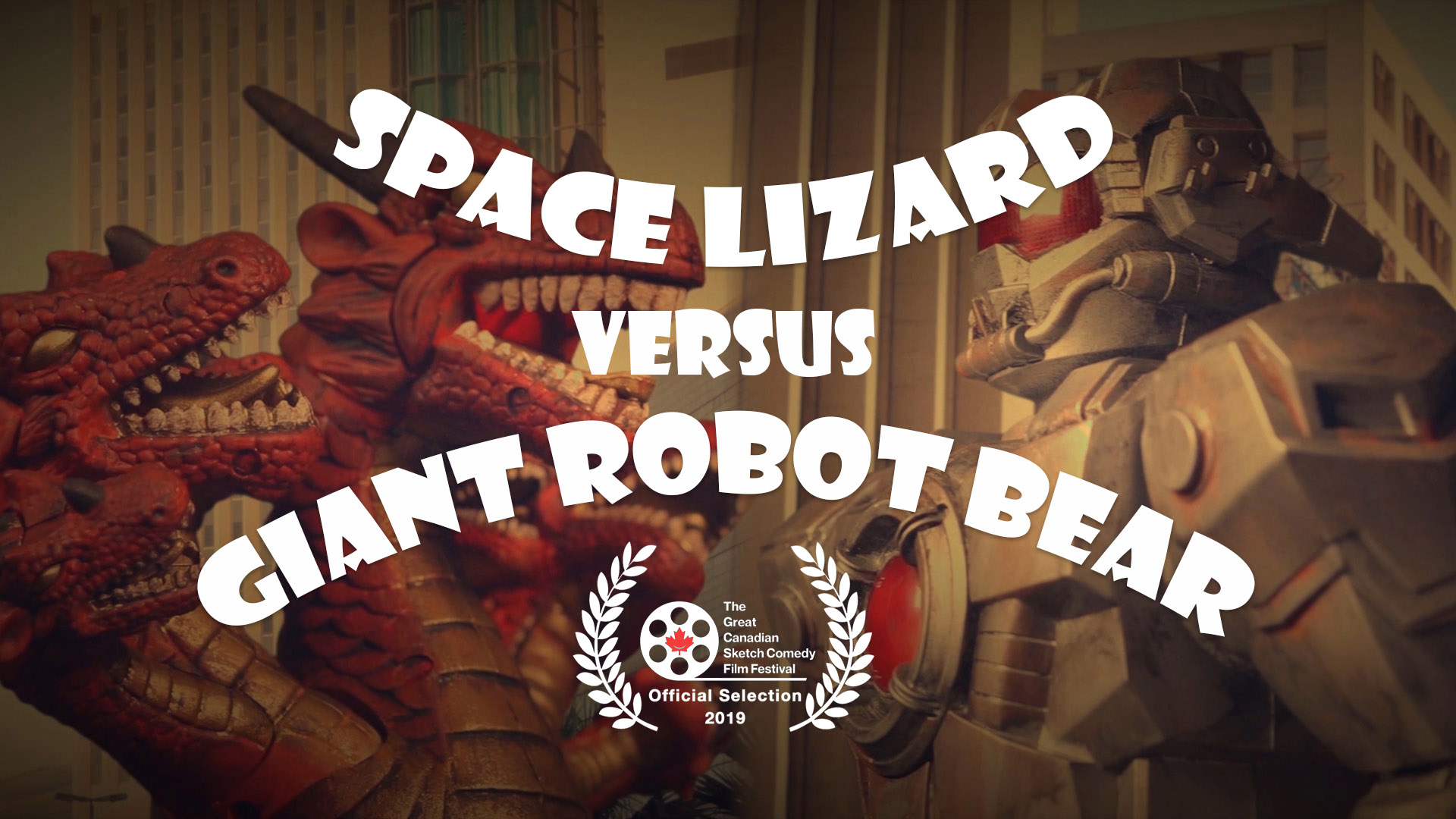 Space Lizard Versus Giant Robot Bear